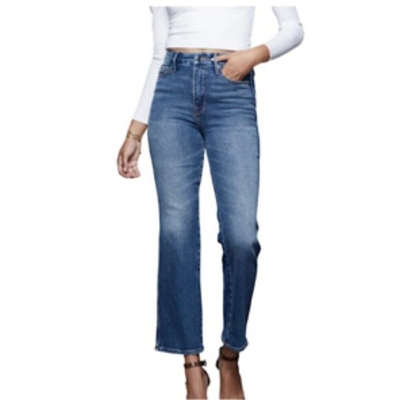 Good American Good Curve High Rise Straight Leg Stretch Denim Jeans Size 26 - Picture 1 of 9